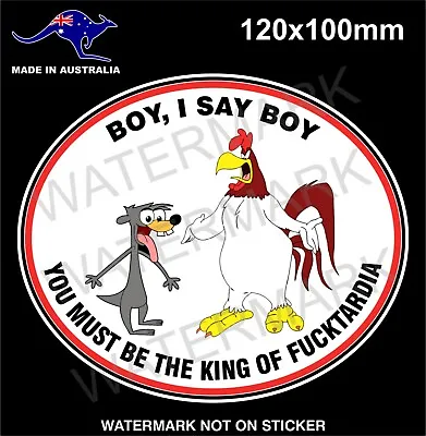 Funny Foghorn Leghorn Sticker For Toolbox Mancave Ford Holden Etc • $5.99