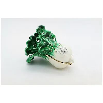 $13.99 • Buy Bejeweled Enameled Veggie Trinket Box/Figurine With Rhinestones-BOK CHOY Cabbage