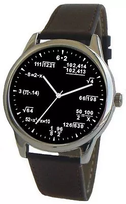  Math Dial  Large Theme Watch Has Pop Quiz Equation At Each Hour Indicator • $60