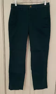 J.Crew Womens Pants Dark Green 4 High Rise Girlfriend Chino Stretch Cotton Blend • $9.99