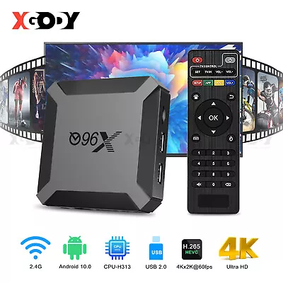 XGODY Smart TV Box 4K Android 10.0 1+8GB WIFI Quad Core Media Player Upgraded UK • £23.99