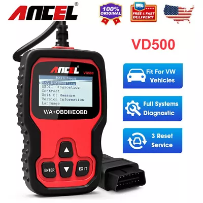 ANCEL VD500 Auto OBDII Diagnostic Scanner Fit For VW All System Car Code Reader • $44.99