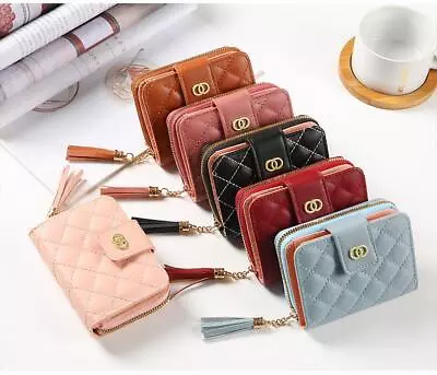 Ladies Soft Leather Clutch Small RFID Blocking Purse Credit Card Wallet Zip UK • £6.19