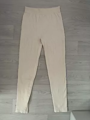 Zara Cream Beige Ribbed Leggings Size M/L Women’s  • £6