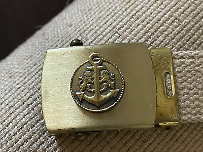 Vintage Nautical Anchor Lions Heraldic Brass Military Uniform Belt Buckle Web • $25.06