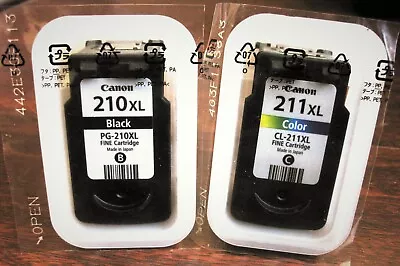 New 2 Genuine Canon Ink Cartridge Pg-210xl Bk Black Cl-211xl Color Oem Tank Set • $39.99