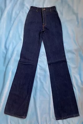 Vintage 1970s XXS XS 22 Chemin De Fer Wide Bell Bottom Denim Jeans Flares Hippie • $249.99