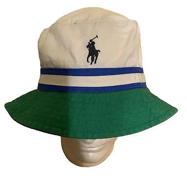 Polo Ralph Lauren Hat Men Large / Xlarge Bucket White / Green  Tennis U.S. Open • $69