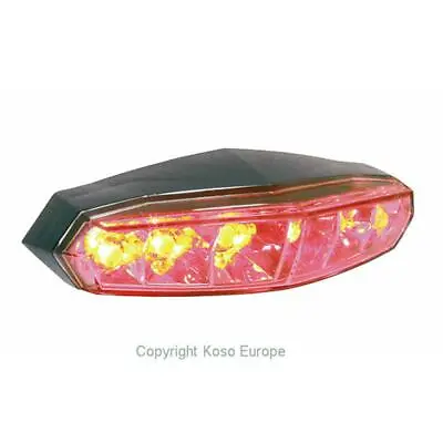 Universal Motorcycle Mini LED Taillight With Red Reflector Koso E-Approved • £34.97