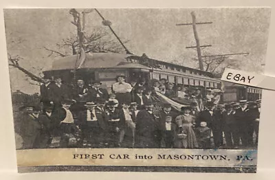 Early Masontown Pa. First Trolley Railroad Car Rare New Postcard • $9.95