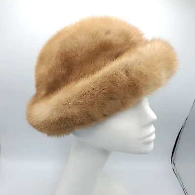$19.99 • Buy Vintage Womens Fur Hat Tan Winter Warm Elegant Famous Dept Store Portsmouth VA