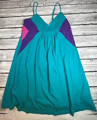 Ocean Pacific OP WOMEN'S TANK Top Cami Teal Blue Pink Knot Back Large (11-13) • £6.76