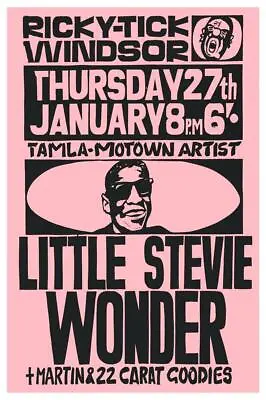 Stevie Wonder - POSTER - Live MOTOWN 1966 UK Concert  - AMAZING Wall Art Pic • $26.89