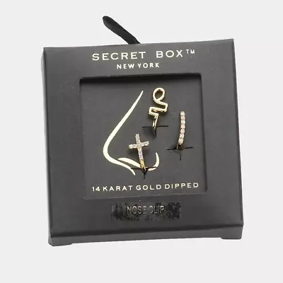 Secret Box _ 14K Gold Dipped Cross Bar Nose Clips • $14.99