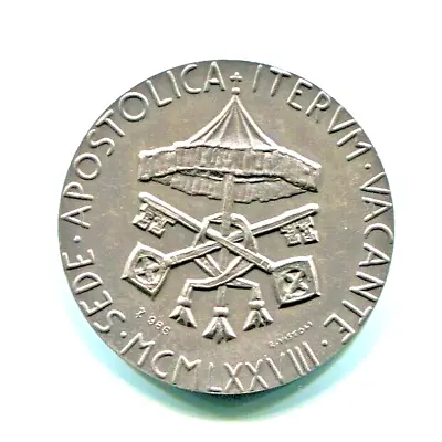 Sede Vacante- Rare Historicalcardinal Jean-marie Di Villot Silver Medaglia 1978 • $144.45
