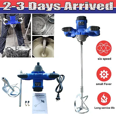 3000W Handheld Electric Concrete Cement Mixer Drywall Mud Mortar Mixing 6 Speed • $51.42