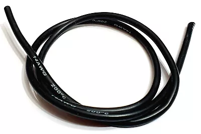 14AWG 14 AWG Gauge RC Battery Flexible Silicone Coated Insulated Wire 1m Black • £3.88