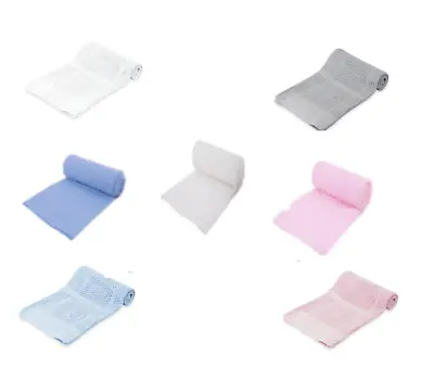 £6.99 • Buy 2 X New Baby Cellular Fleece Blanket For Crib Pram Cot Bed Lightweight Econ Pack