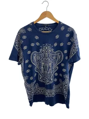 GUCCI T-shirt M Cotton NVY Paisley 283103 X3697 . • $188.99