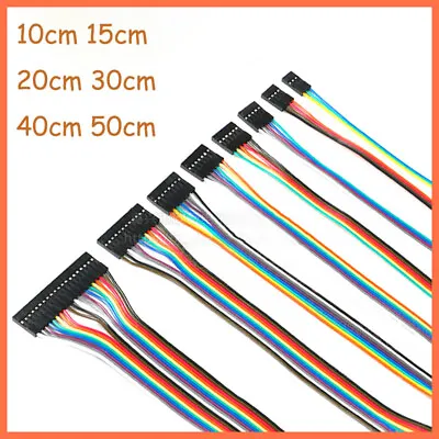 1-10 Way Dupont Cables F-F 2.54mm Ribbon Connector Wire Cable Flat  Pi • $2.41