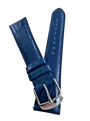 NEW MICHELE BLUE ALLIGATOR 20mm WATCH STRAP - MS20AB010404   $200 • $67.50