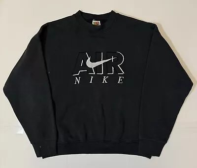 Vintage 90s NIKE Bootleg Crewneck Sweater Embroidered Boot Leg Sz. L USA Made • $40