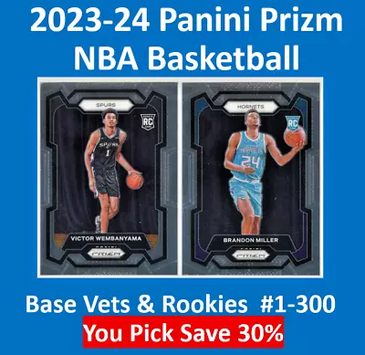 2023-24 Prizm Basketball #1-300 Base Rookie RC & Vet You Pick Complete Your Set • $68.95