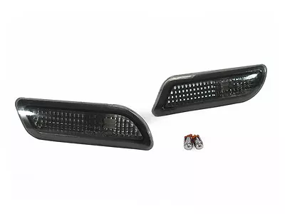 Smoke Bumper Side Marker Light + Chrome Bulbs For 1998-2002 Mercedes W208 CLK • $42.44