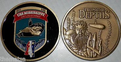 Uss Mississippi  Ssn 782  Navy From The Depths Military Submarine Challenge Coin • $39.99