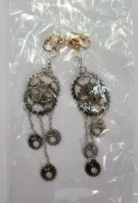 Steampunk Gear Dangler Earrings New Never Opened • $9.16