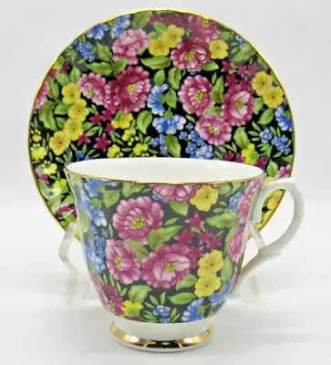 Bethany Fine Bone China Flower Chintz Tea Cup & Saucer Staffordshire England • $18