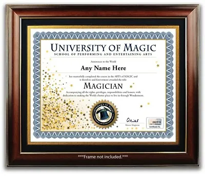 Magician School Personalized Certificate Diploma - Magic Kit Tricks XMAS GIFT • $14.99