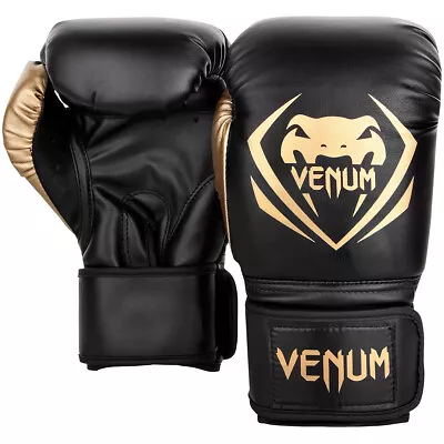 Venum Contender Hook And Loop Training Boxing Gloves - Black/Gold • $44.25