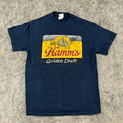 VTG Tennessee River Shirt Mens M Blue Navy Hamms Golden Draft Graphic Print Y2K • $4.46