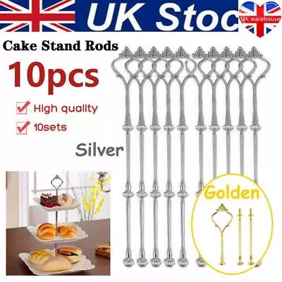 10 Set 3 Tiers Cake Plate Cupcake Stand Rack Fittings Handle Rod Wedding Party • £14.80