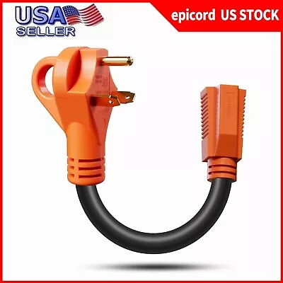 30Amp To 15Amp RV Adapter CordNEMA TT-30P To NEMA 5-15R 12 Inch With Grip USA • $11.99