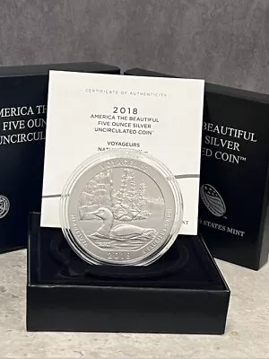 2018 5 Oz America The Beautiful Voyageurs National Park Silver Coin .999 Fine • $190