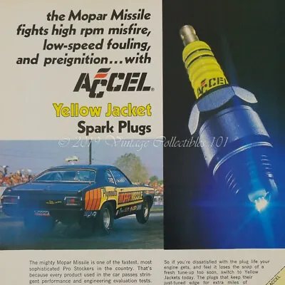 1973 Accel Yellow Jacket MOPAR Missile Plymouth Duster Car Photo Art Vintage Ad • $9.99