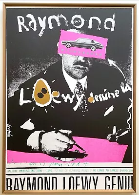 $5800 • Buy Raymond Loewy Rare 1987 Grapus Silkscreen Print Framed Paris Exhibition Poster