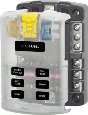 Blue Sea 5025 6-gang Fuse Block St Ato/atc Negative Bus And Cover • $54.18