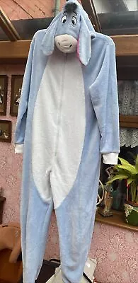 Ladies Disney EEYORE All In One Pyjamas Dress Up Fleece Size 16-18 • £16