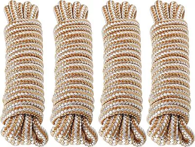 4 Pack 1/2 Inch 15 FT Double Braid Nylon Dock Line Boat Mooring Rope Heavy Duty • $35.99