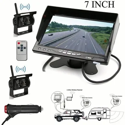 Motorhome Bus Horse Box Truck Wireless Rear View Backup Camera 7  HD Monitor Kit • $74.90