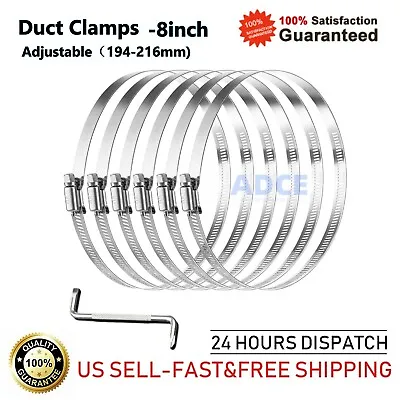 8 Inch Hose Clamp Adjustable Duct Clamps Pipe Clamp Worm Drive Clamp  Fuel Line • $12.60