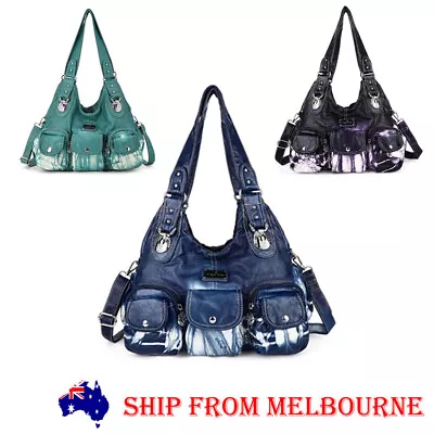Angel Kiss Women's Soft Leather Tie Dye Handbag PU Leather Shoulder Bag Casual • $62