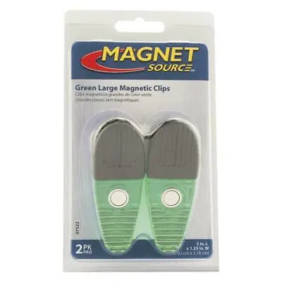 Super Magnets 2 Pack Powerful Magnetic Green Spring Clips Large 3-1/2  Neodymium • $8.49