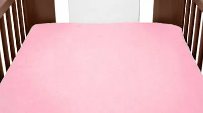 Terry Towelling Fitted Sheet 120x60 Nursery Baby Cot/ Cotbed/ Frotte Light Pink • £6.50