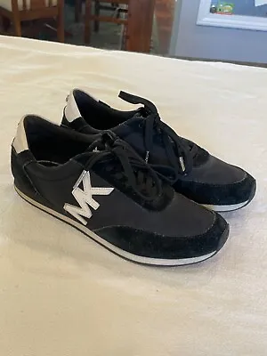 Michael Kors Black White Suede Leather Athletic Shoes Sneakers Worn • $14.99