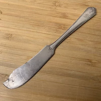 1835 R. Wallace Pat. 1926 Art Deco Knife Butter Spreader W/ Letter 'S' Monogram • $6