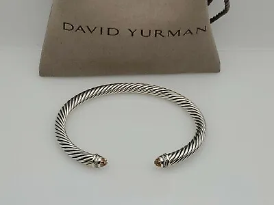 David Yurman Cable Classic 5mm Cuff Bracelet With Morganite And Diamonds Size M • $220